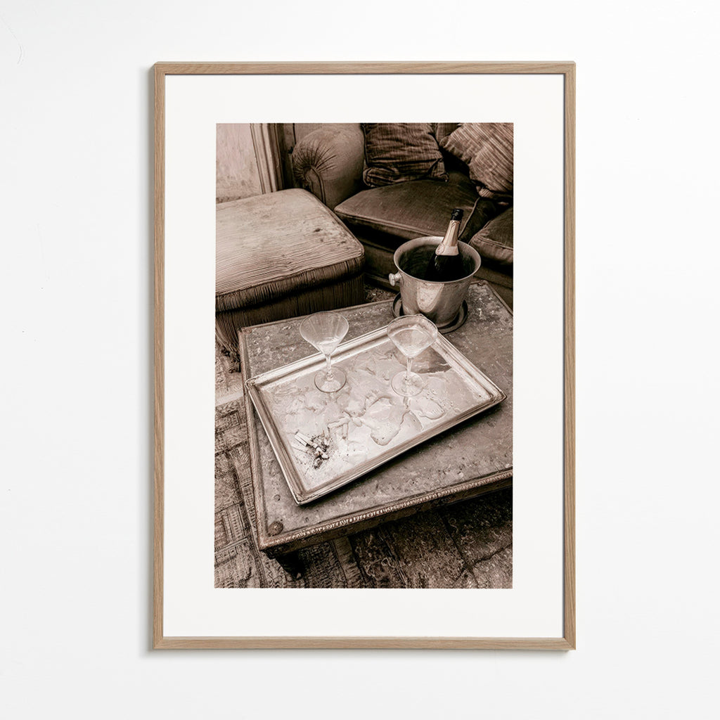 Kitchen art with champagne tray