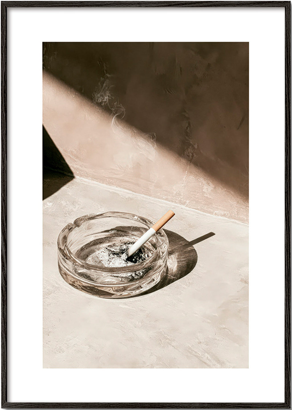 Kitchen photograph with glass ashtray