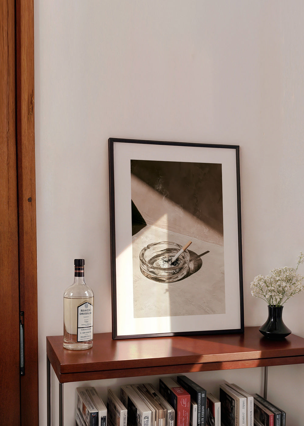 Kitchen photograph with glass ashtray