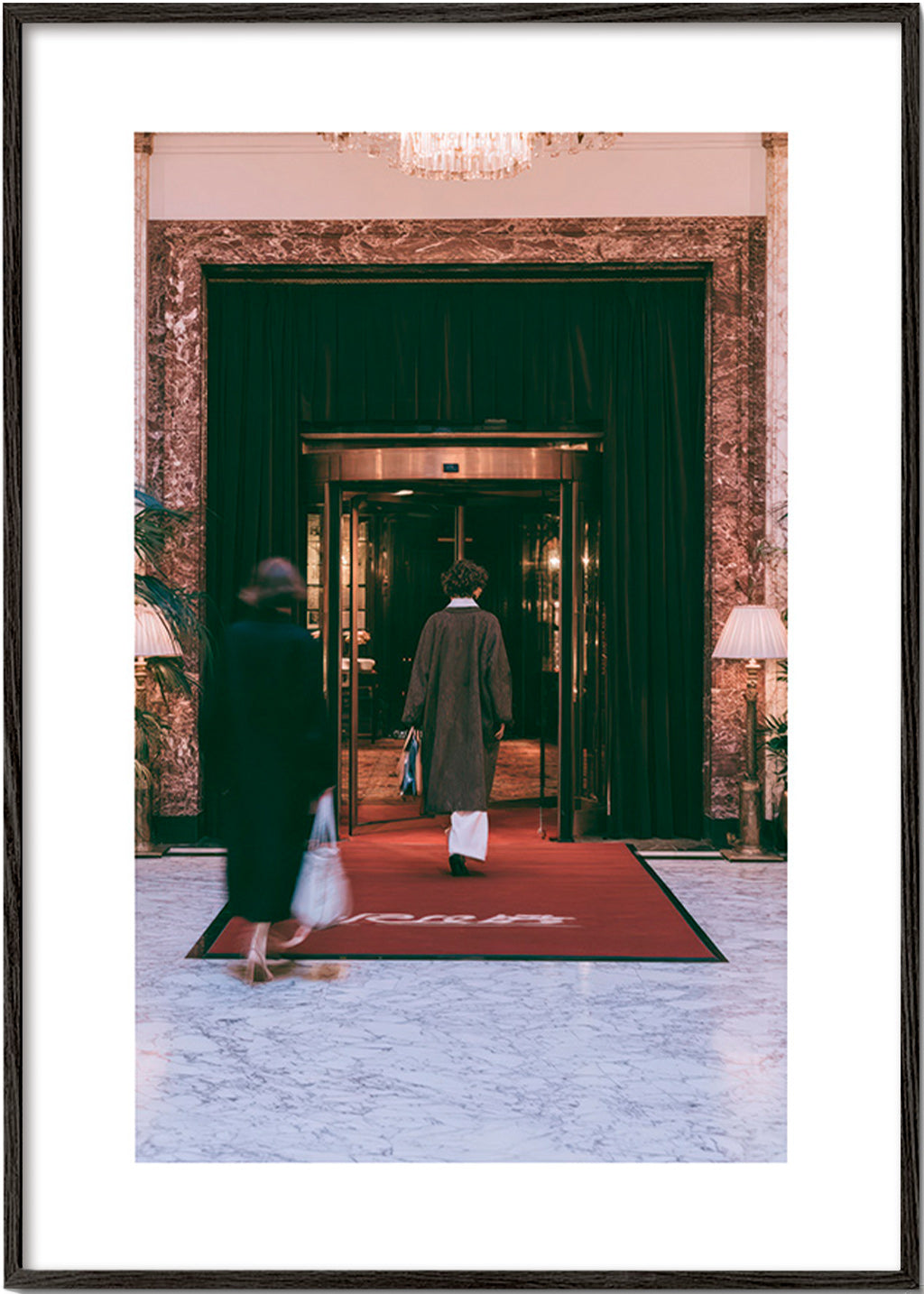 Hotel entrance photograph with red carpet