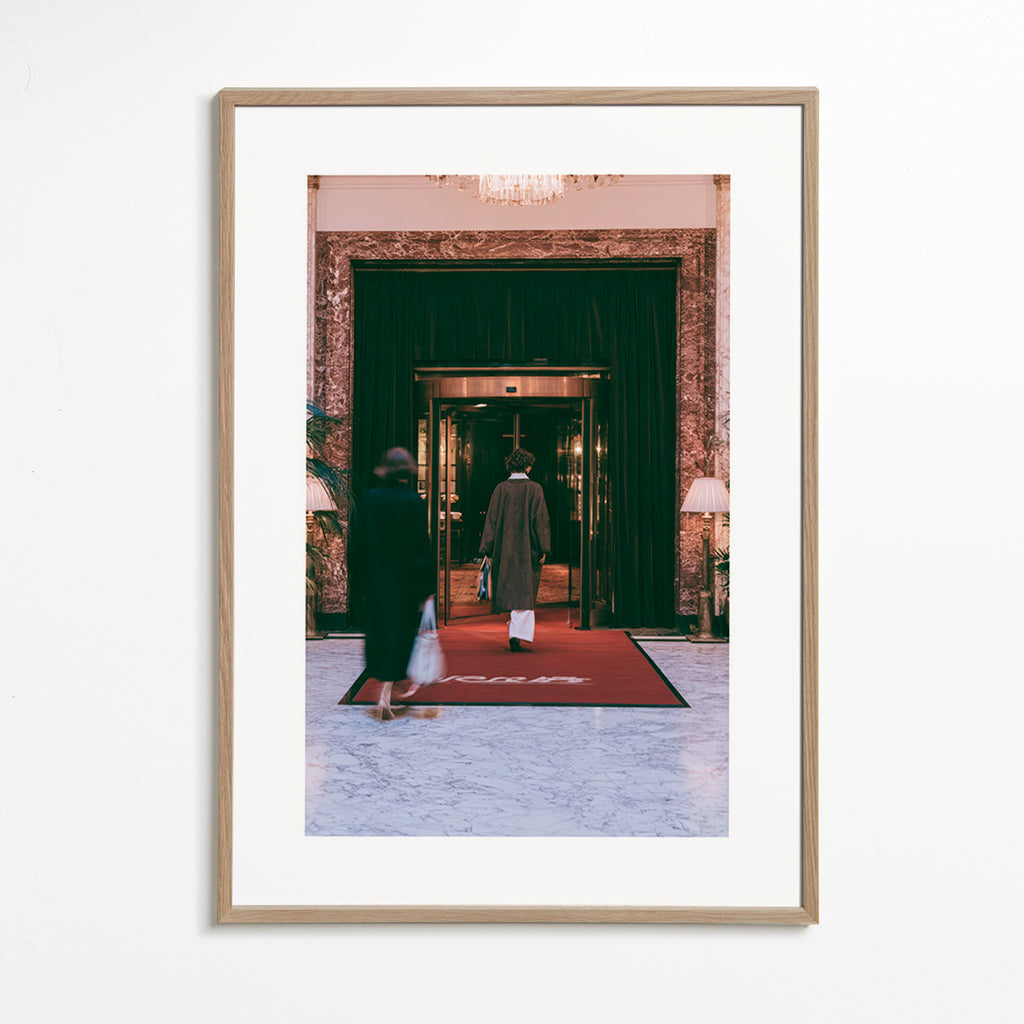 Hotel entrance photograph with red carpet