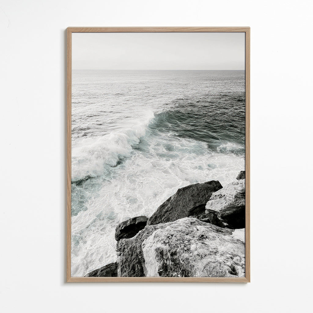 Landscape art: cliff and breaking wave