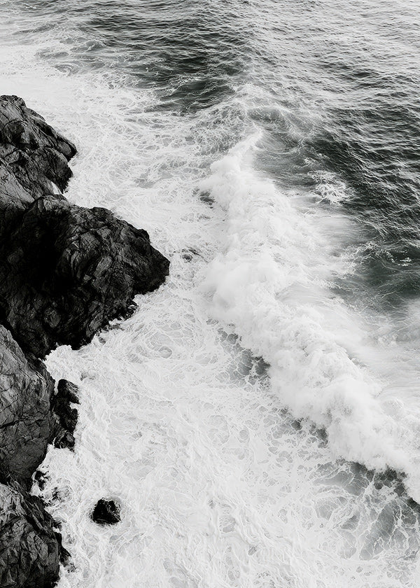 Landscape art: Atlantic rocks in black and white