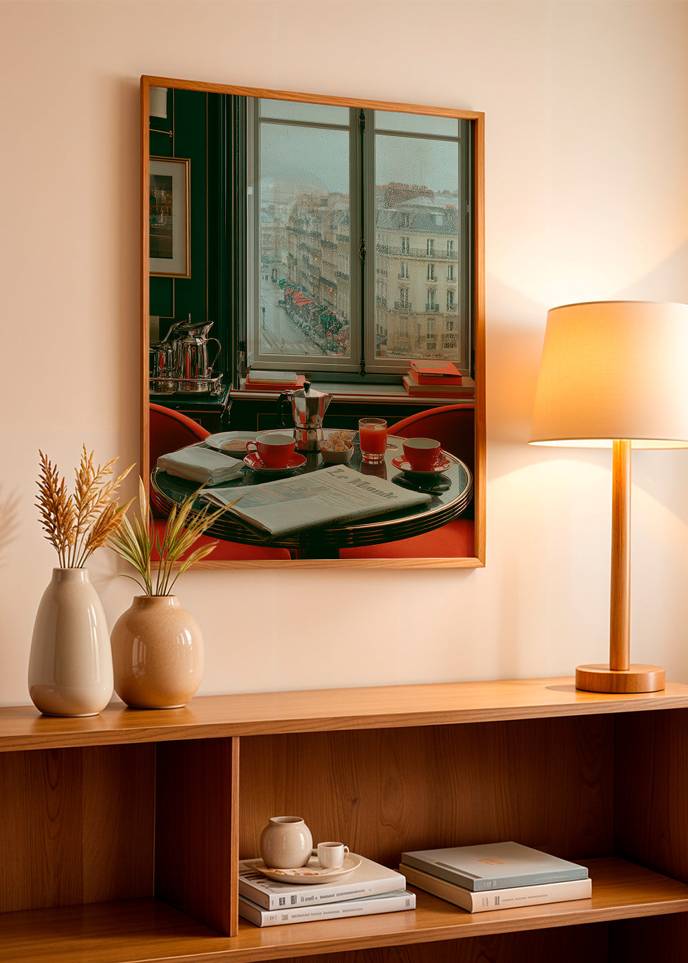 Kitchen art featuring a Paris window and coffee