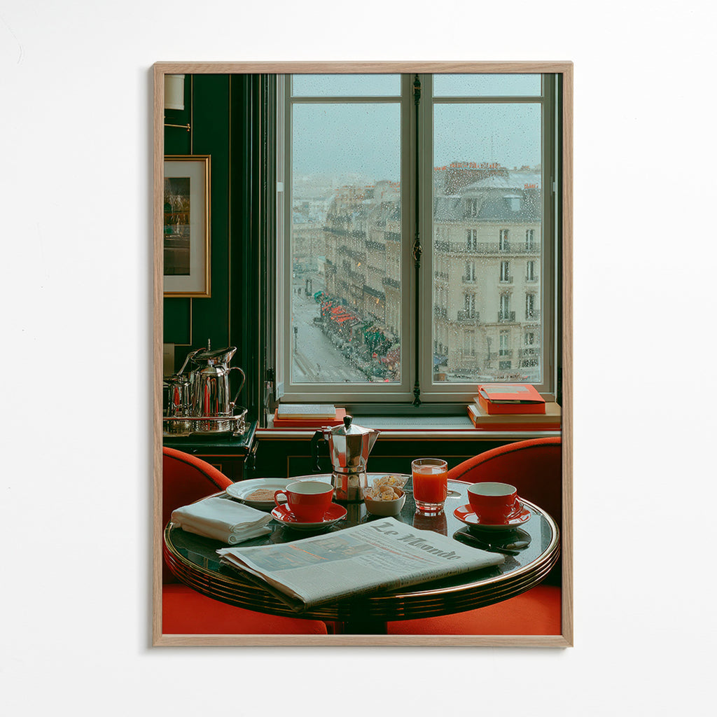 Kitchen art featuring a Paris window and coffee