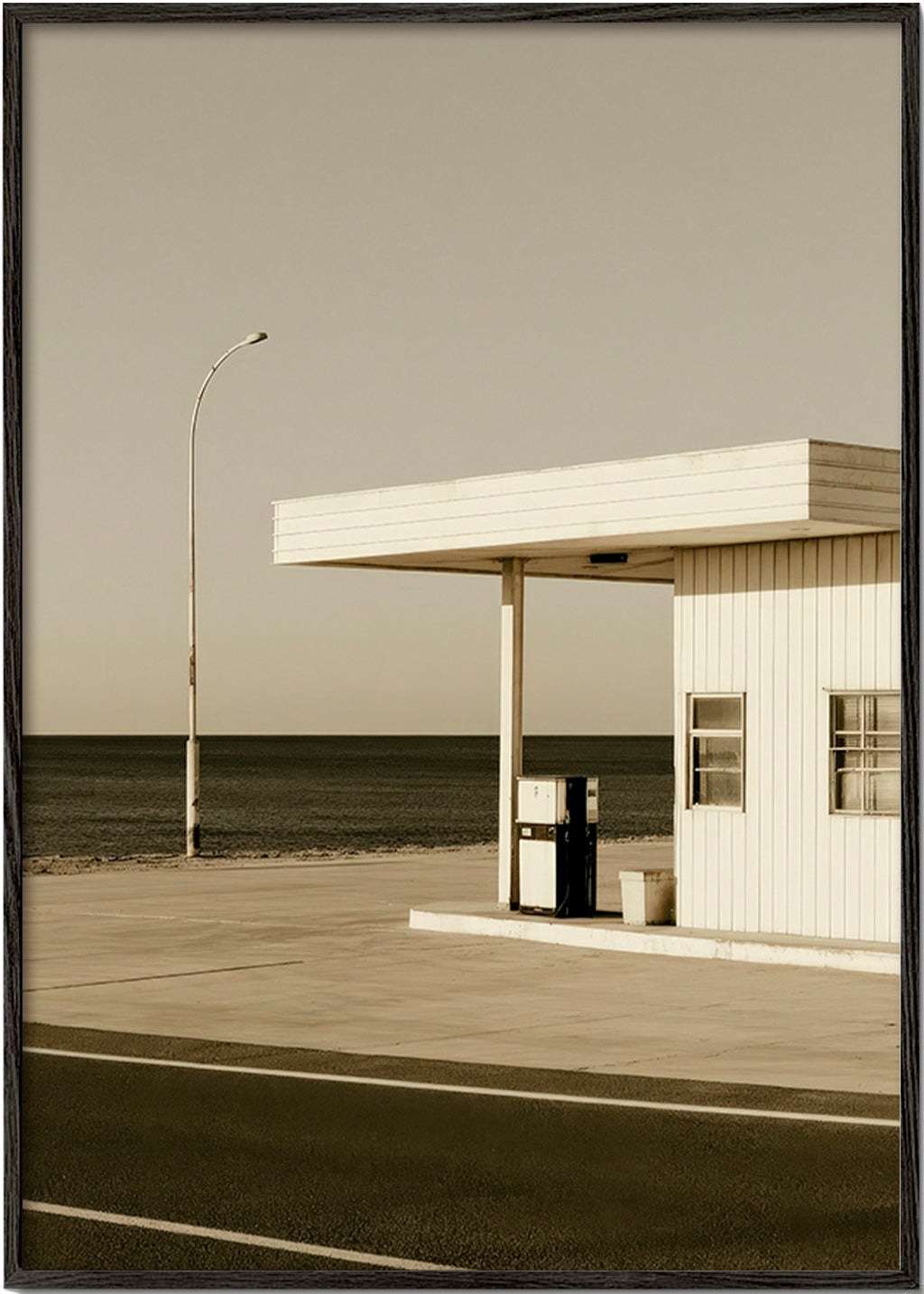 Landscape art: deserted coastal station