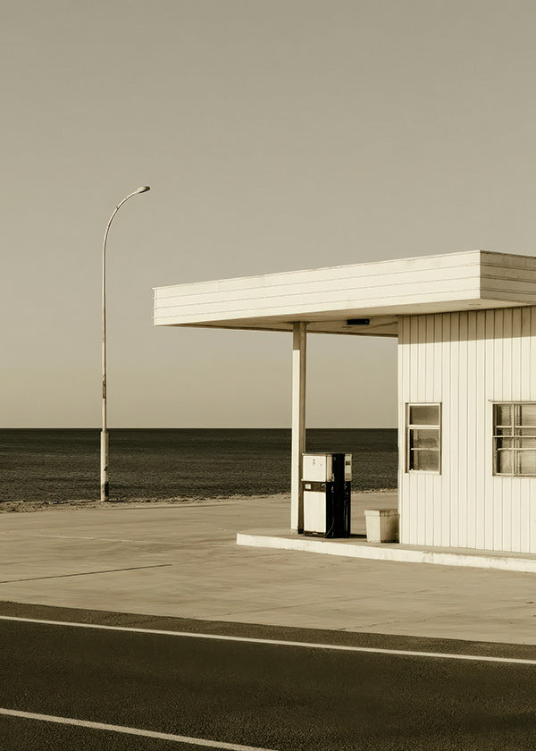 Landscape art: deserted coastal station