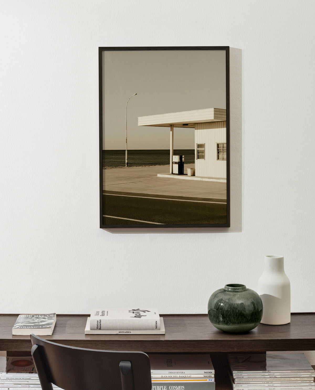 Landscape art: deserted coastal station