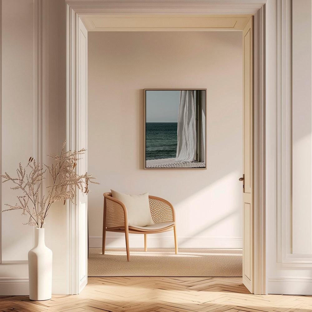 Landscape art: curtain by the sea