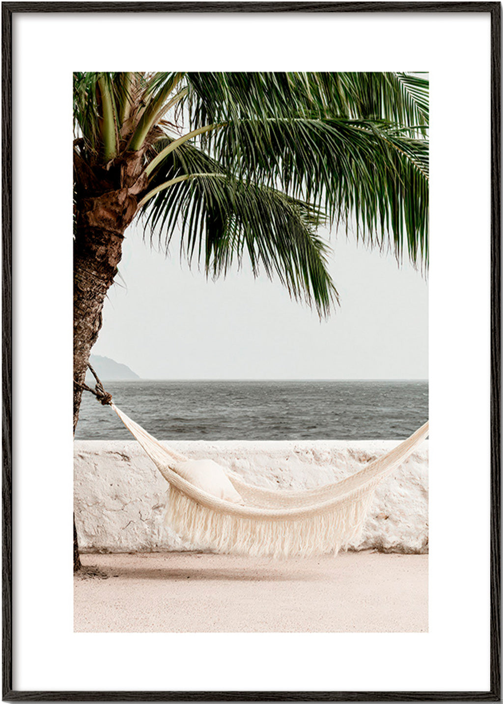 Landscape art with hammock and palm