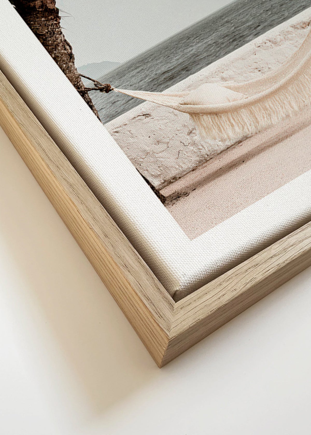 Landscape art with hammock and palm