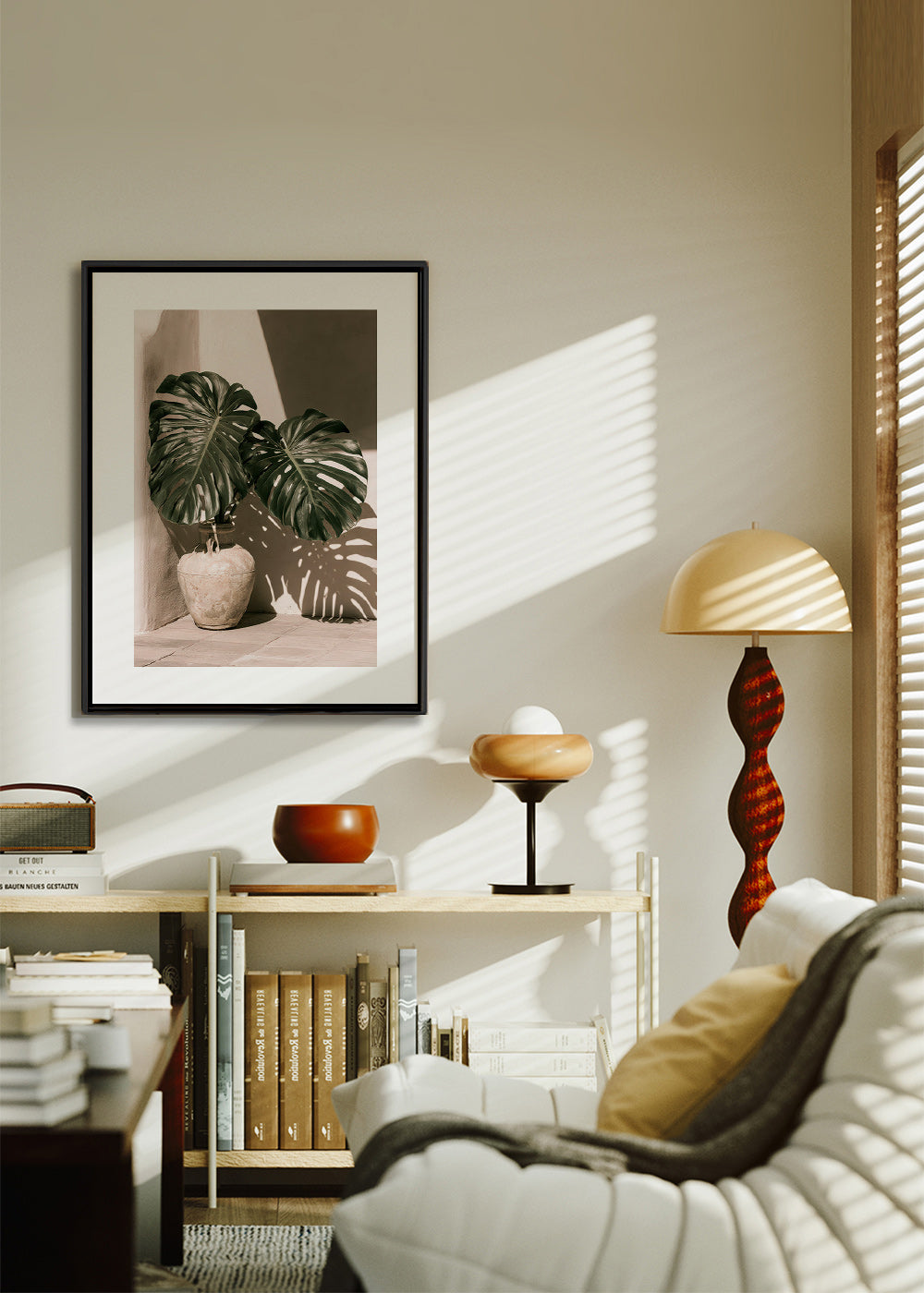 Botanical print Monstera pot study