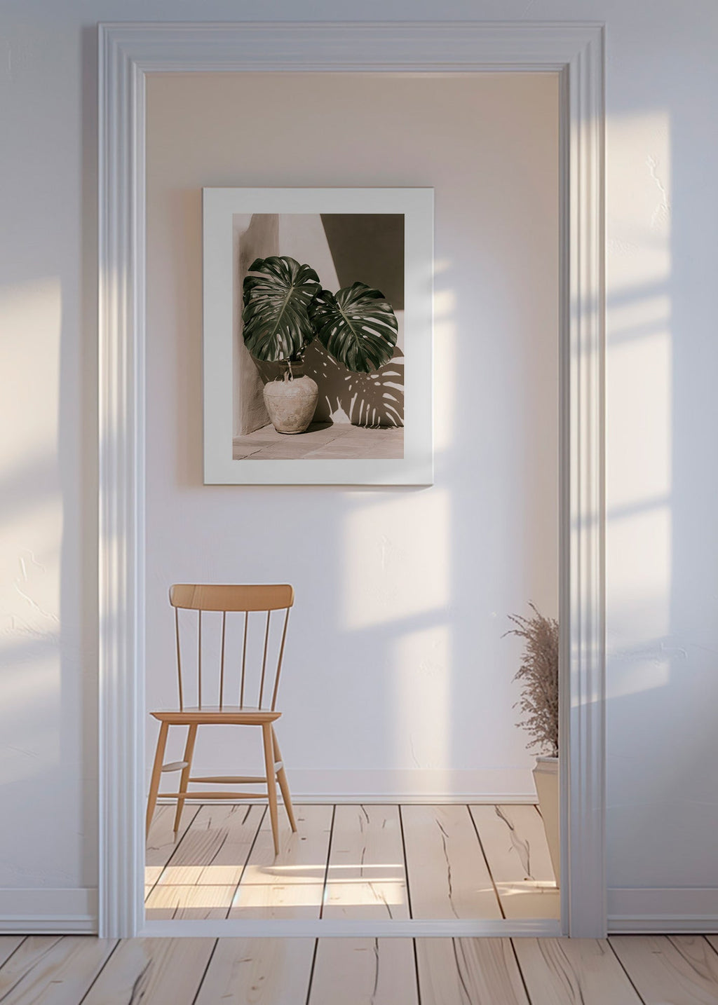 Botanical print Monstera pot study