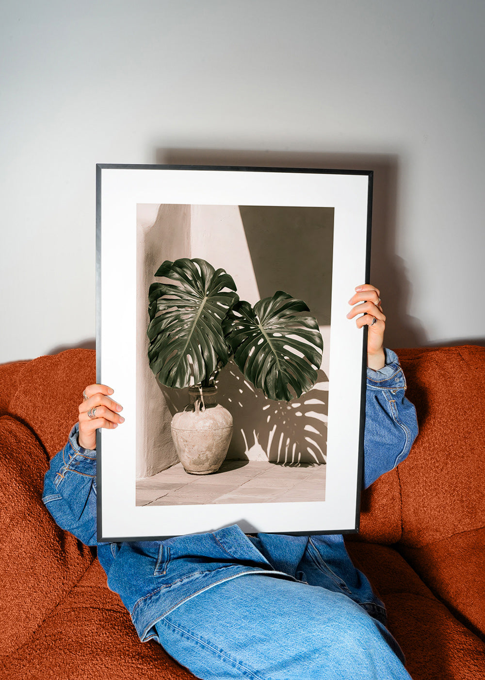 Botanical print Monstera pot study