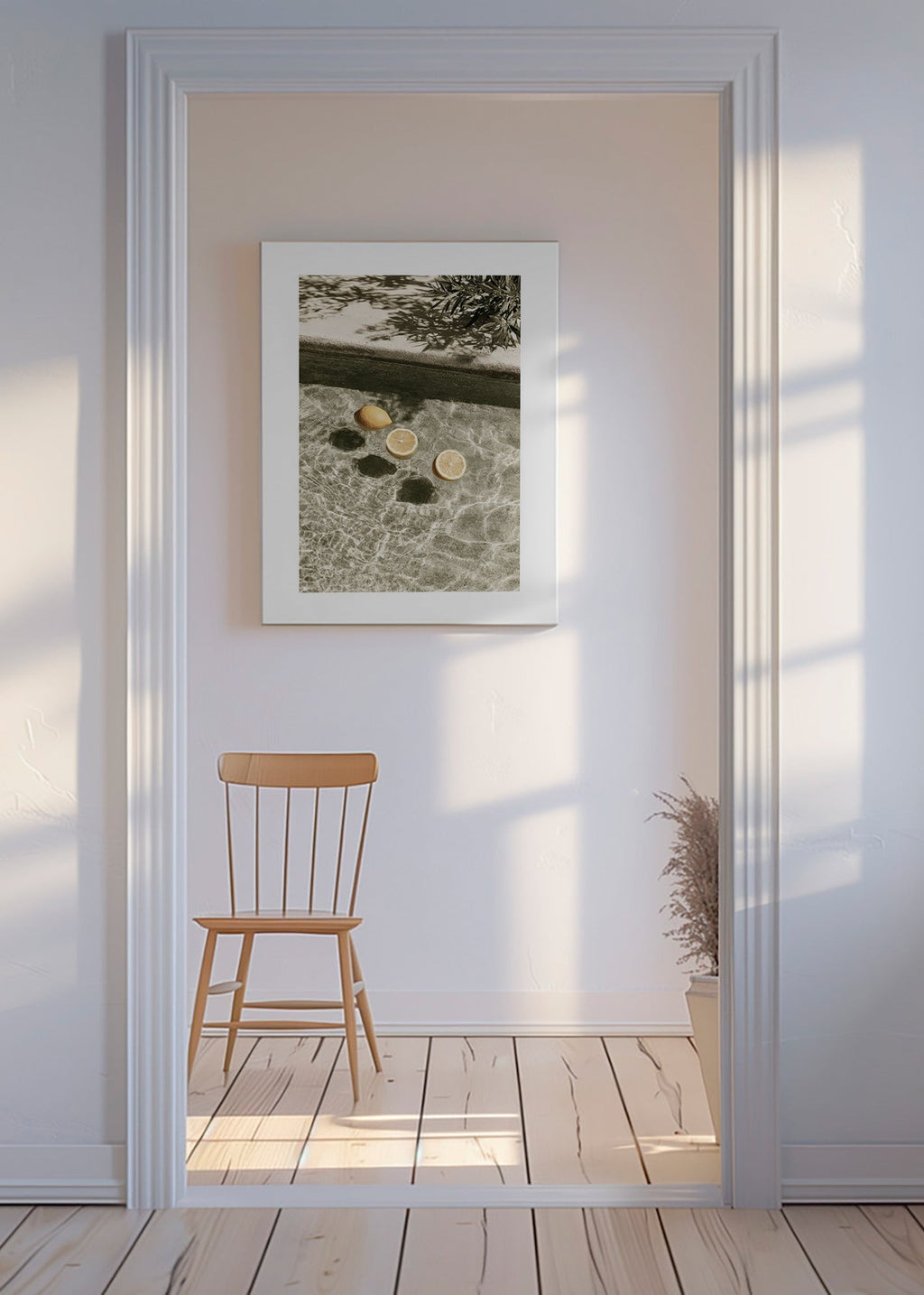 Kitchen art with floating lemons