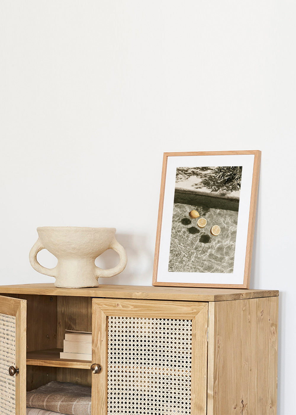 Kitchen art with floating lemons