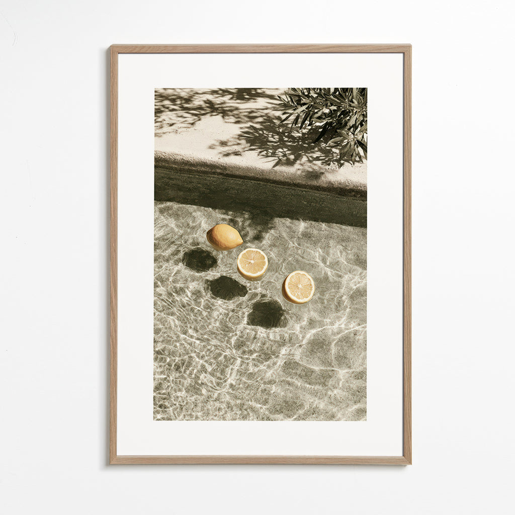 Kitchen art with floating lemons