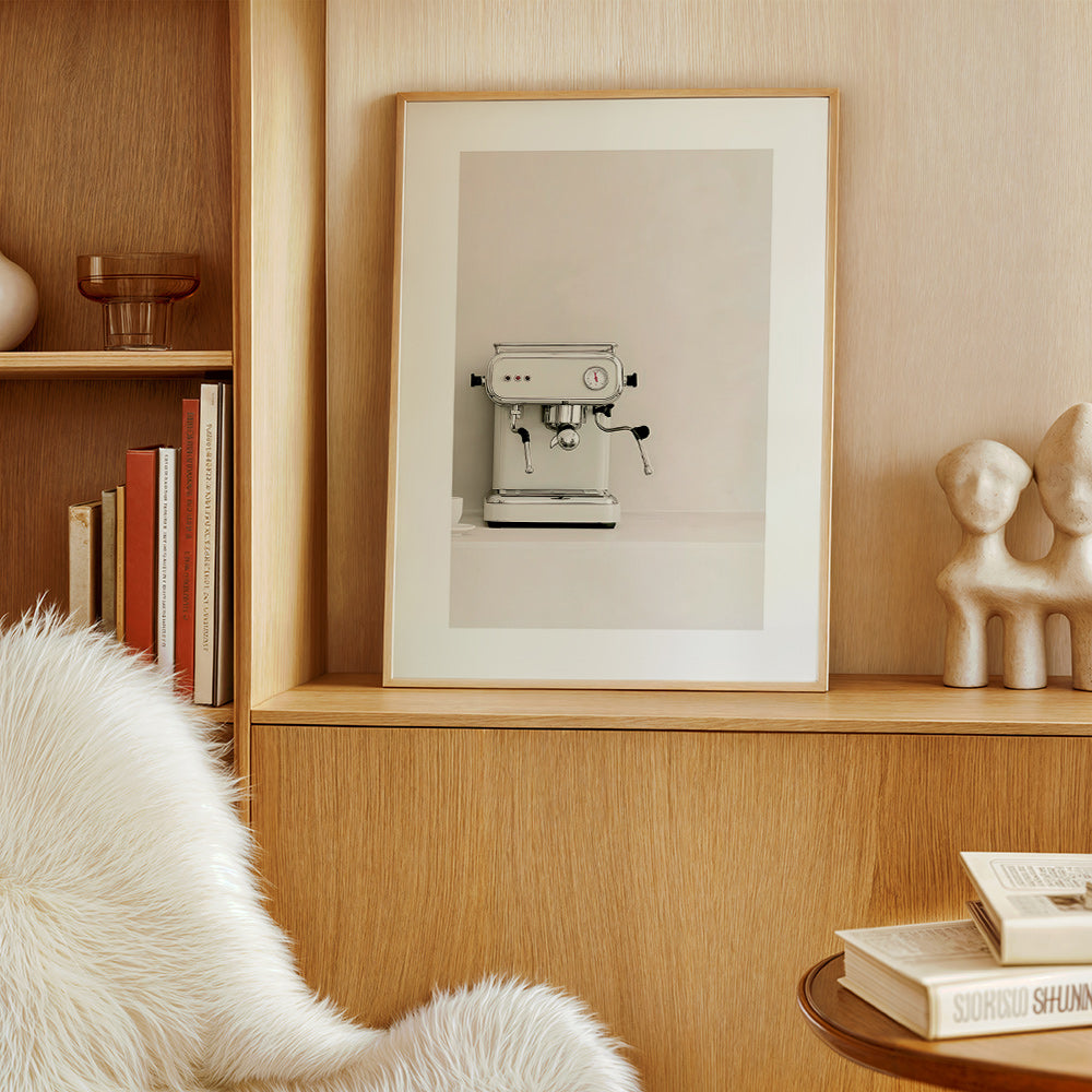 Kitchen art Espresso machine in cream