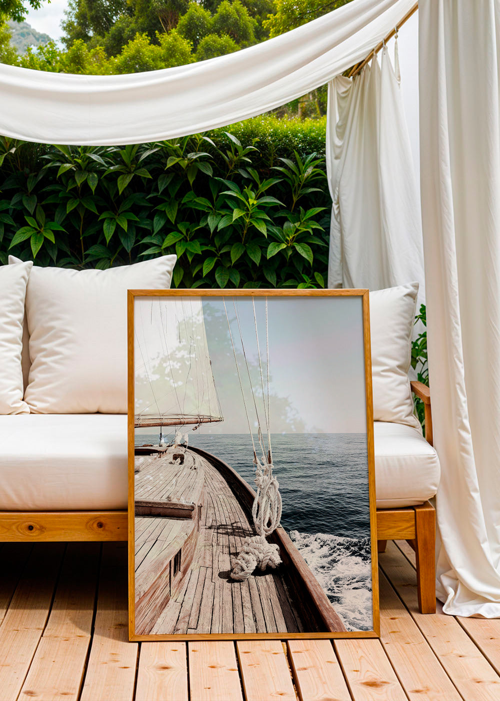 Landscape art: sailboat foredeck photograph