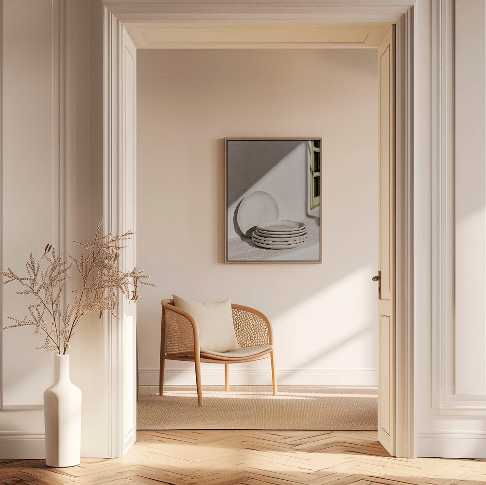 Kitchen art: white ceramics in natural light
