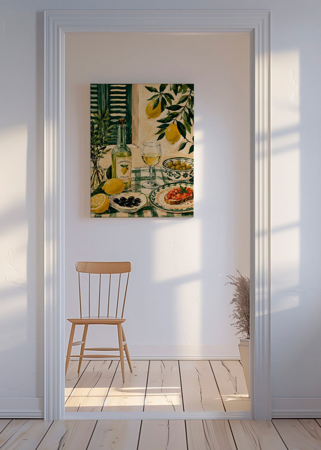 Kitchen art: lemon still life with limoncello