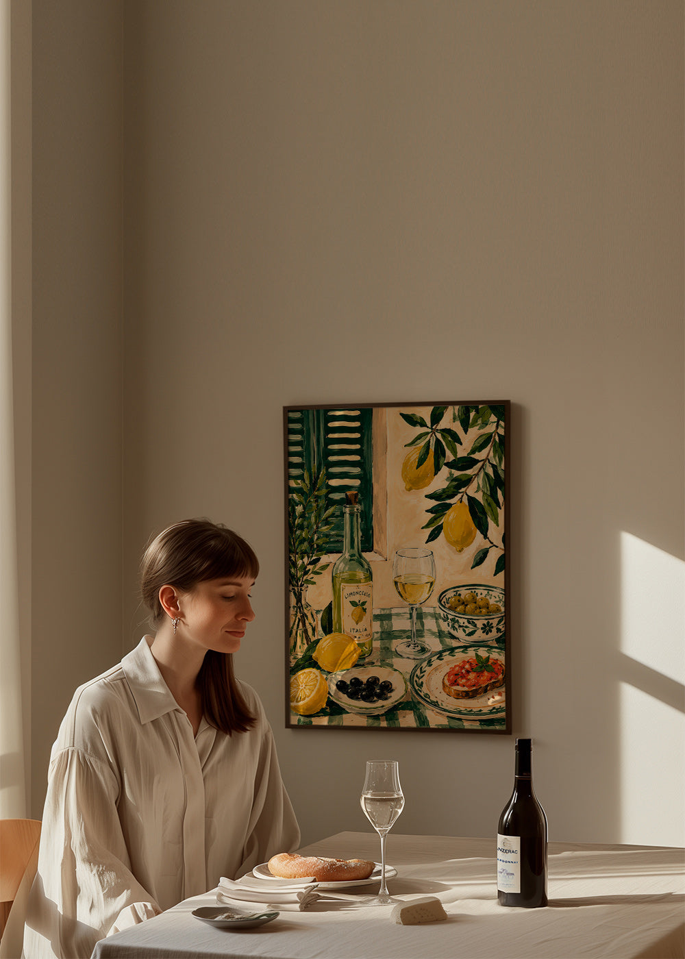 Kitchen art: lemon still life with limoncello
