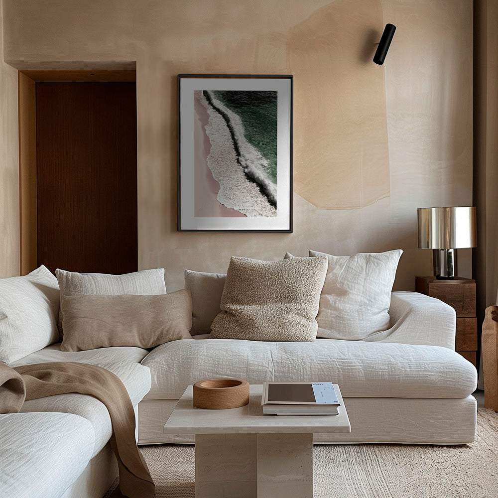 Landscape art: aerial blush coast