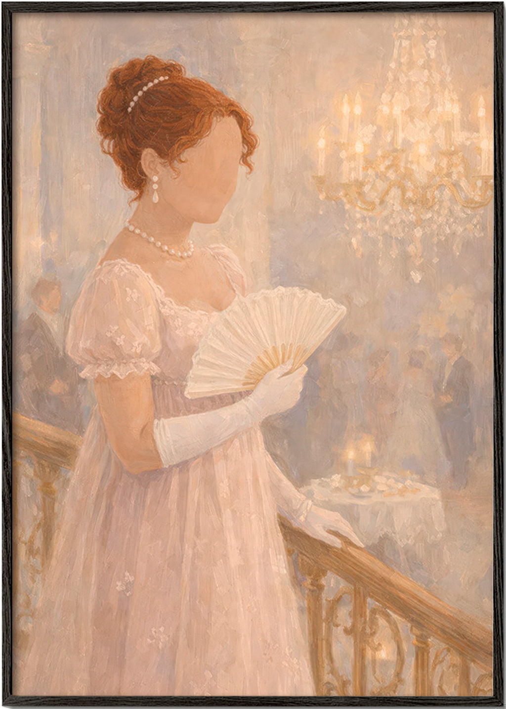 Lady portrait in ballroom illustration