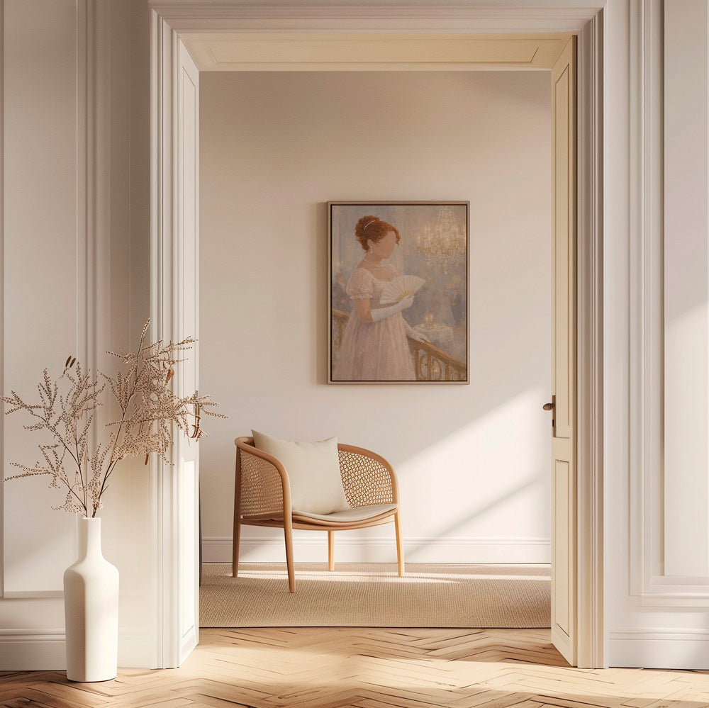 Lady portrait in ballroom illustration