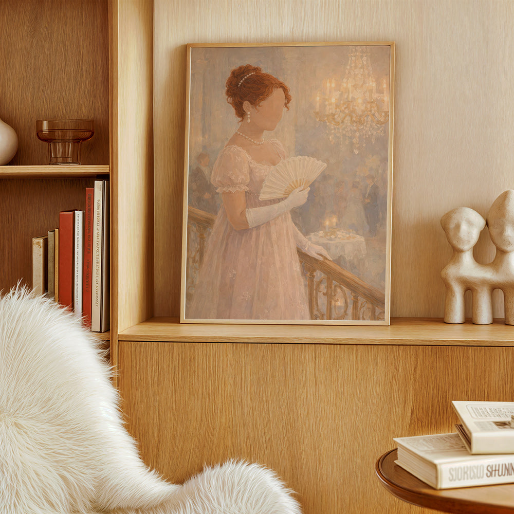 Lady portrait in ballroom illustration