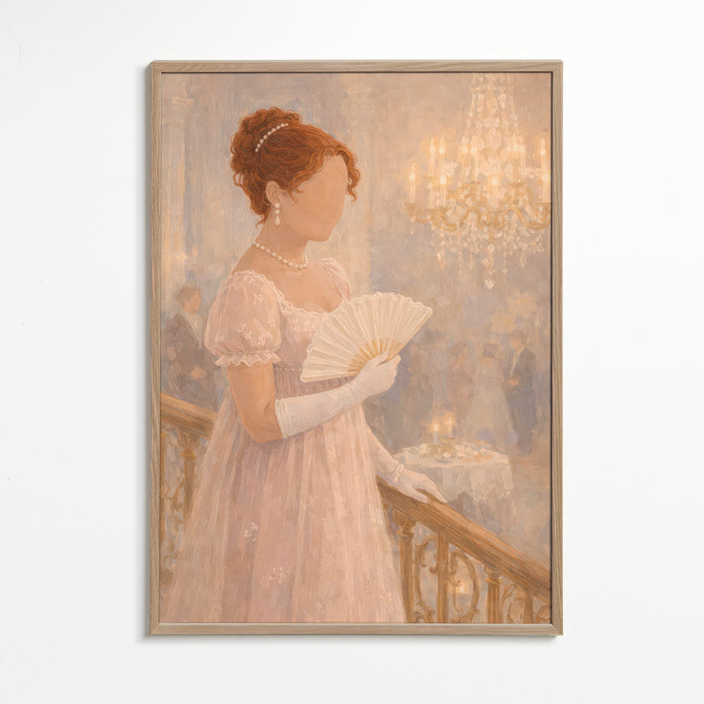 Lady portrait in ballroom illustration