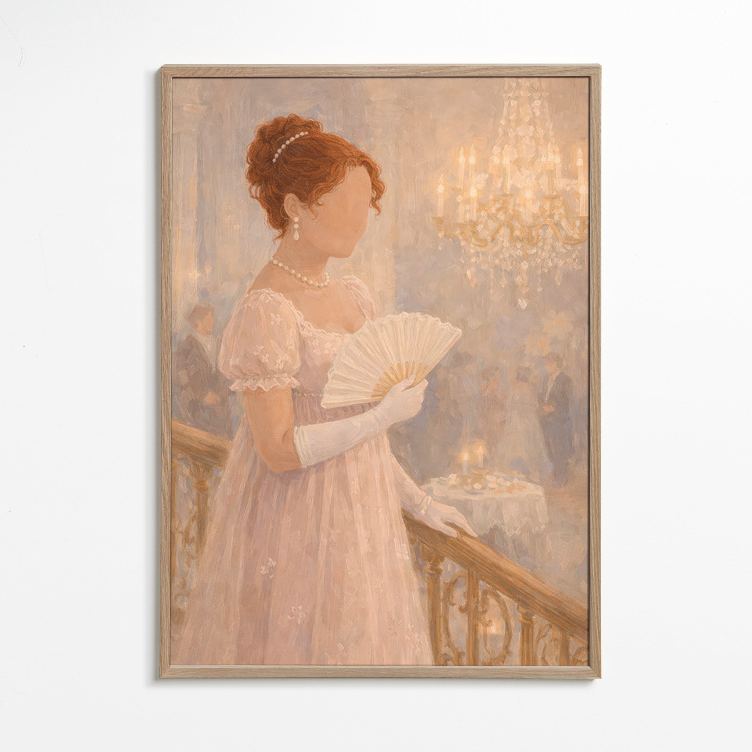 Lady portrait in ballroom illustration