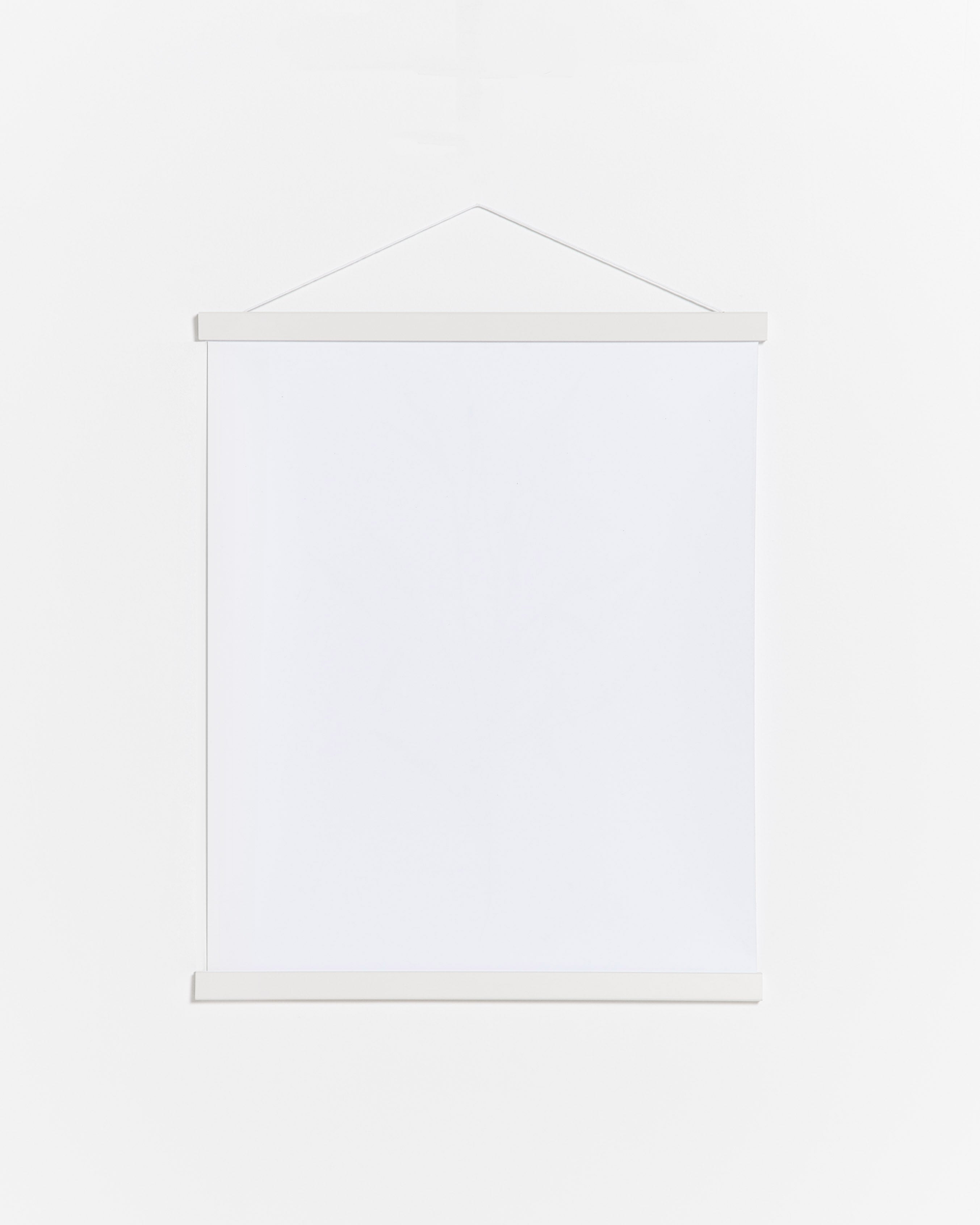 Magnetic white wooden poster hanger, 50cm