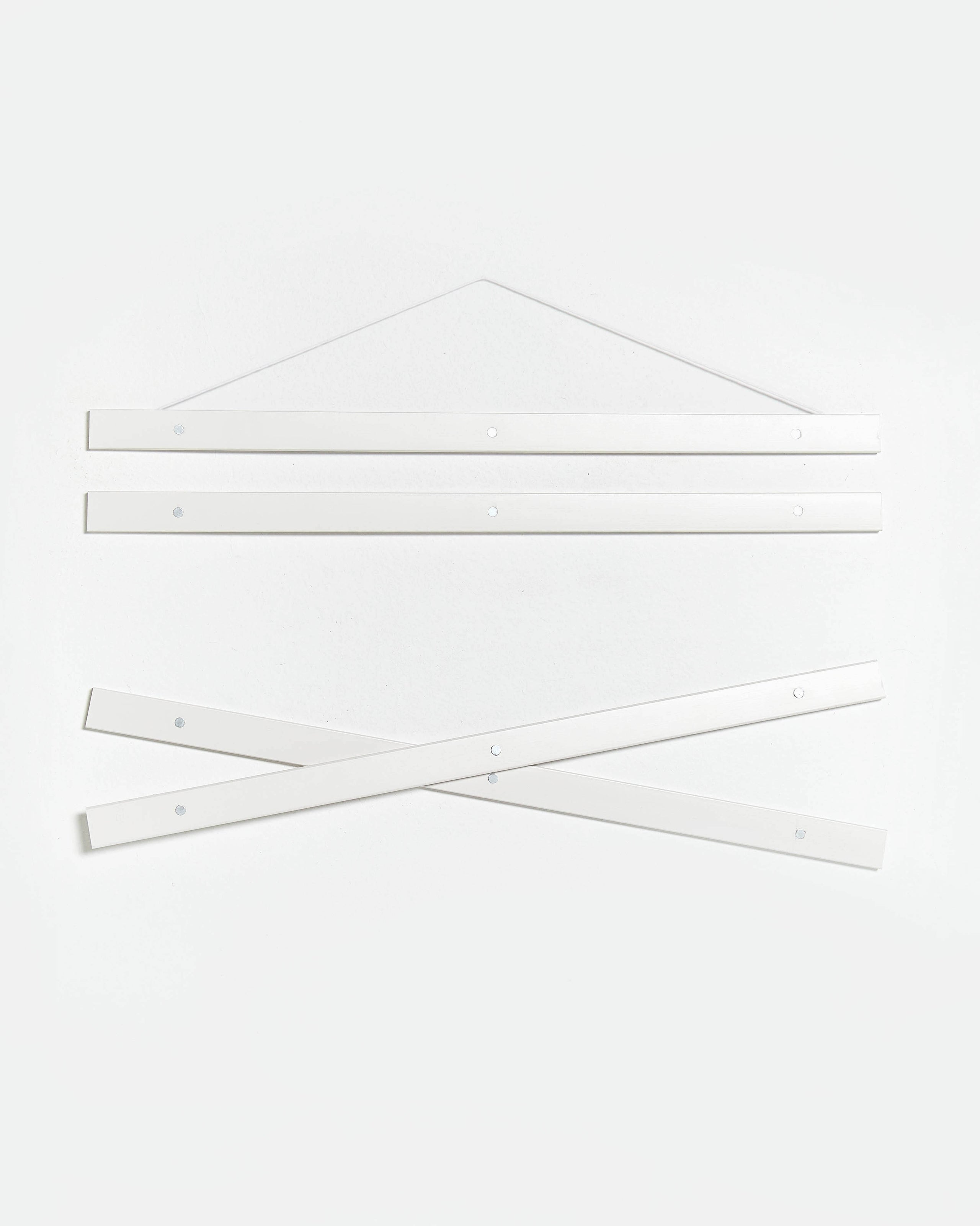 Magnetic white wooden poster hanger, 70cm