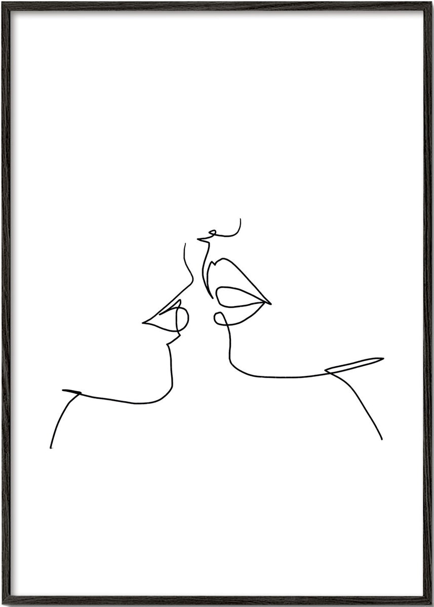 Kiss illustration print - Modern art prints – Artesta