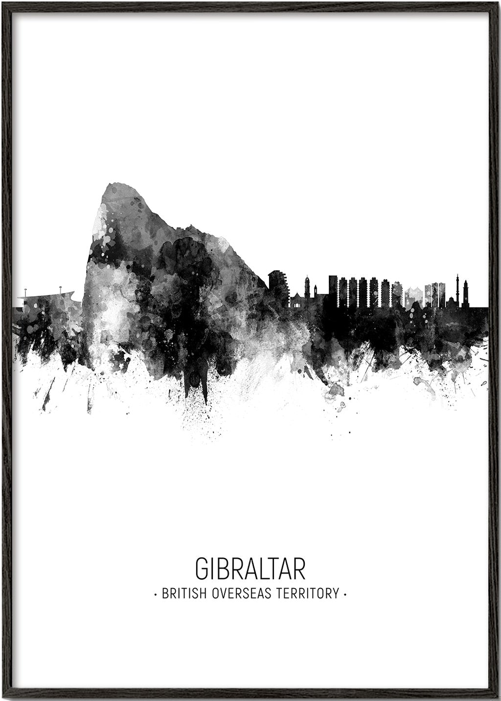 Gibraltar Skyline black and white